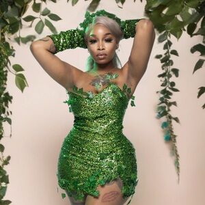 Fashion Nova Green Sequin Dress
